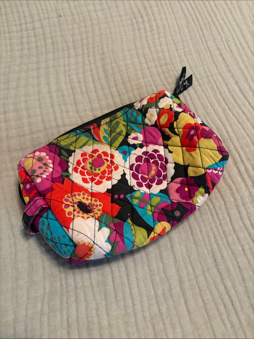 Vera Bradley Quilted Floral Zip Cosmetic Pouch - Pink, Purple, Red, Green, Blue